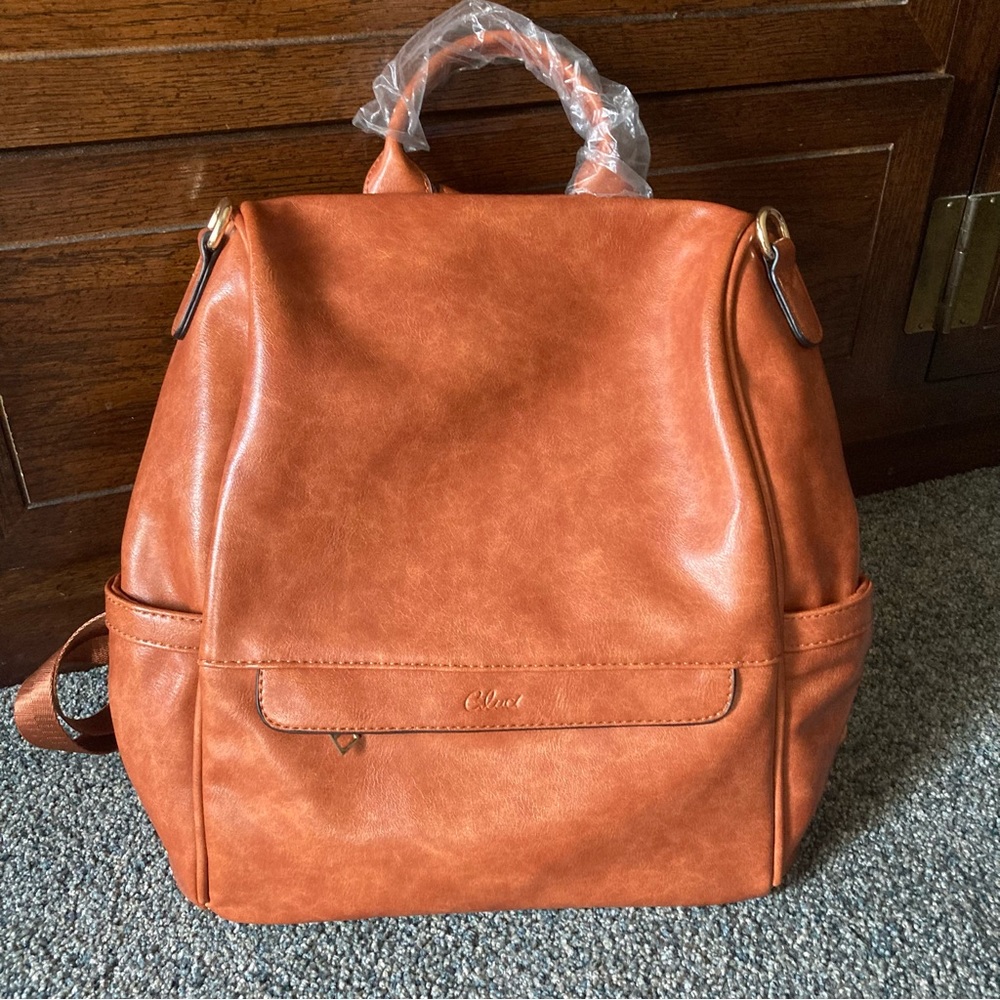 Cluci PU leather fashion backpack purse